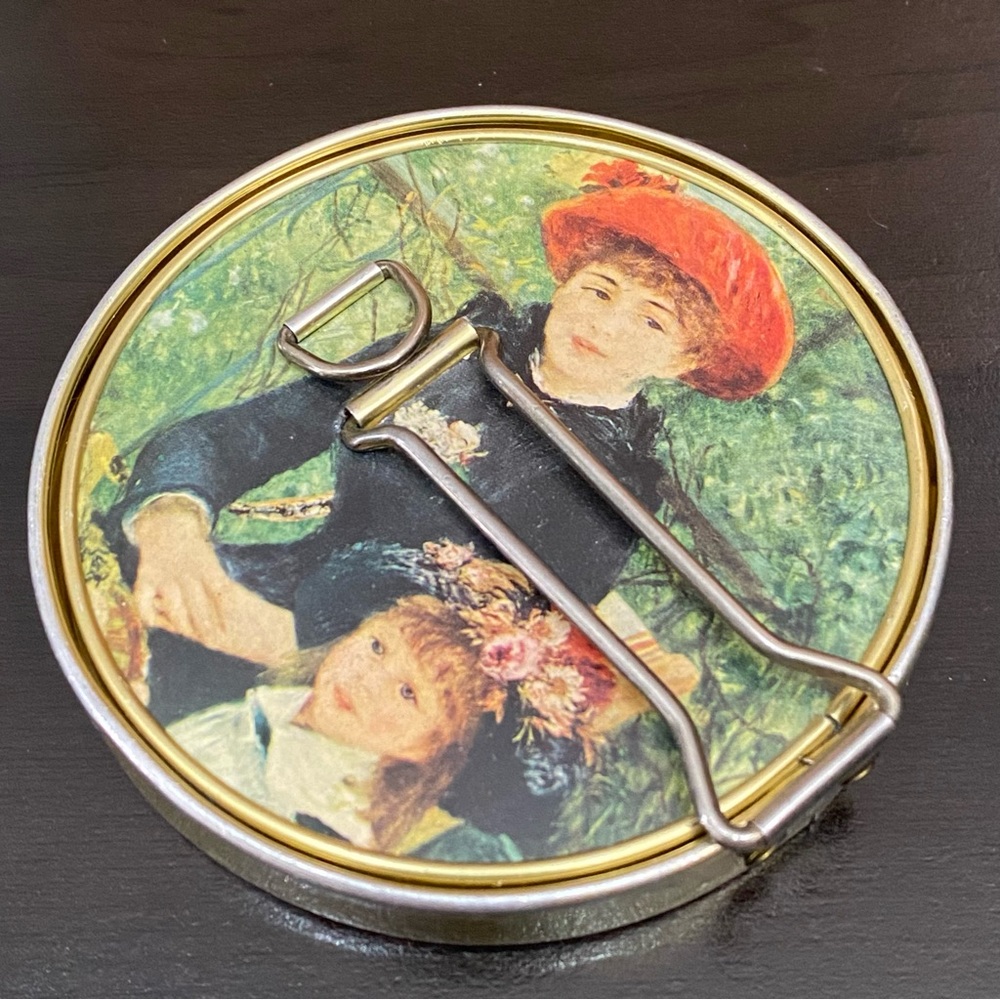 Vintage Compact Mirror Victorian Renoir Two Sisters Double Mirror Made in Japan